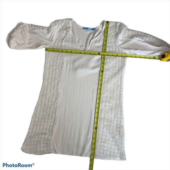 Solitaire Swim‎ Lace Solid Cover Up Top White S - Picture 9 of 10